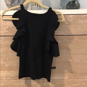 Black tank with frilly sleeves